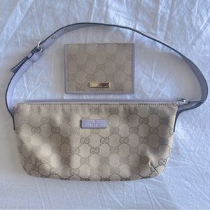 GUCCI // authentic pochette lavender bag + card case